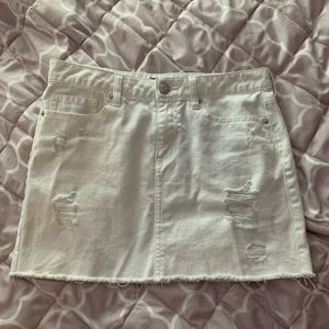 aeropostale distressed denim skirt